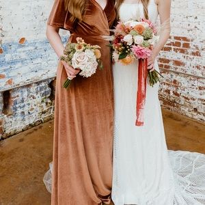 Baltic born spice velvet wrap dress